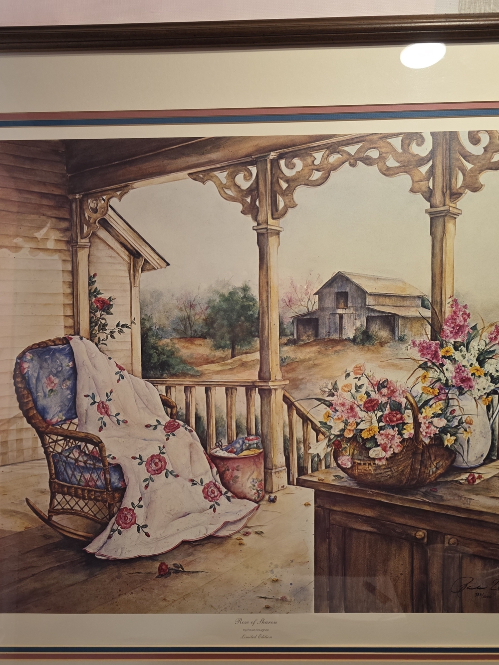 Paula Vaughan,Rose Of Sharon, Print #388/1000, 1988, Certificate Of Authenticity